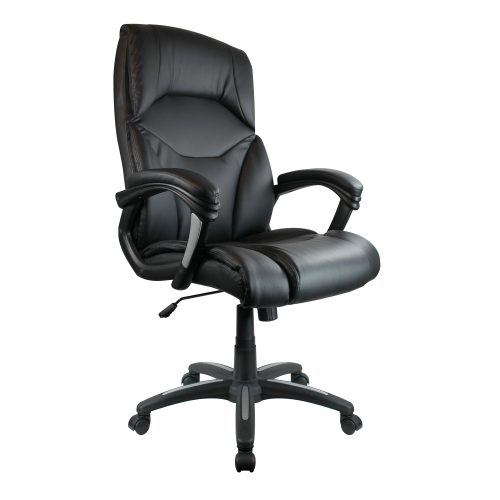 WELLINGTON High Back Leather Effect Executive Office Swivel Arm Chair 